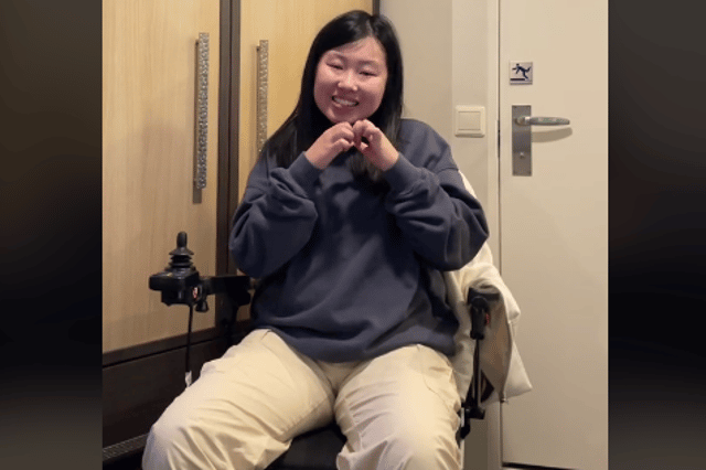 Amanda Tam has a neurological disorder ALS and uses "dark humour" to inform her TikTok followers about it. Photo by TikTok/@AmandaTam00