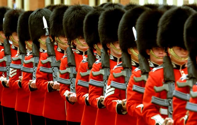 Actor Stephen Fry has called on the King's Guard to stop using bearskin for its headwear in favour of fake fur. (Credit: Getty Images)