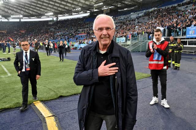 Sven Goran Eriksson prior a Serie A match between SS Lazio and AS Roma in 2023 (Photo: Marco Rosi - SS Lazio/Getty Images)