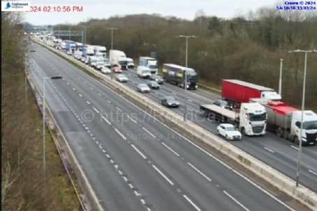 Motorists warned of long delays after lorry crash around Spaghetti Junction in Birmingham on the M6