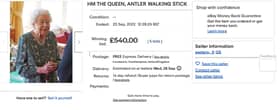 Fraudster tried to sell 'Queen's walking stick' on eBay. Picture: SWNS