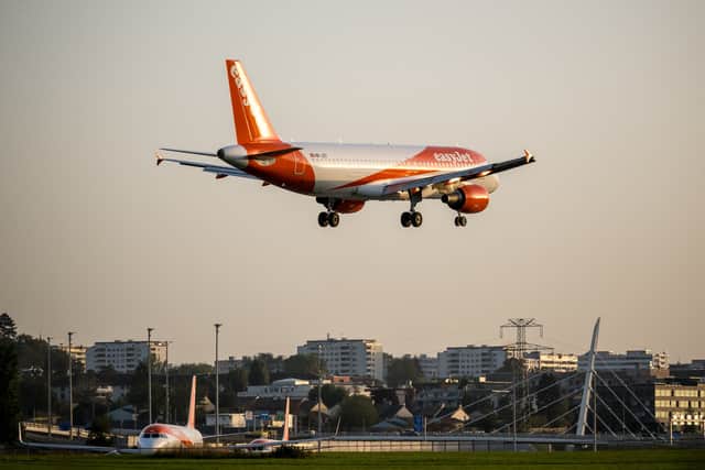 An easyJet flight to Birmingham circled in the air before being forced to divert to Manchester Airport. (Photo: AFP via Getty Images)