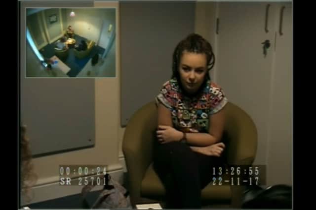 Ellie Williams during a police interview (Photo: Firecrest Films) 
