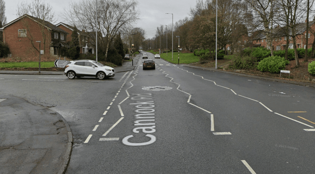 A man has died following a two-car collision on Cannock Road in Staffordshire 