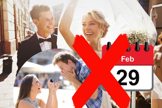 A professional wedding speech writer has urged women not to propose on February 29 during the 2024 leap year. Composite image by NationalWorld/Mark Hall.