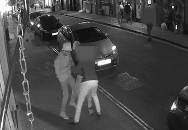 Met Police officers have caught luxury watch robbers in the act in London's West End by going undercover and posing as members of the public wearing the expensive wristwear. Still of CCTV footage shows offenders trying to rob a police officer. Photo by Met Police.