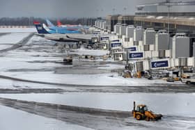 Several flights have been cancelled at Manchester Airport amid yellow weather warnings for snow and ice. (Photo: AFP via Getty Images)
