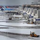 Several flights have been cancelled at Manchester Airport amid yellow weather warnings for snow and ice. (Photo: AFP via Getty Images)