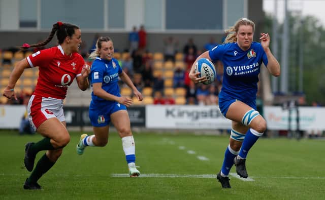 TikTok and Six Nations Rugby have teamed up to launch a #SwipeOutHate campaign and improve online safety for sports fans. Photo of TikTok Women's Six Nations match between Italy and Wales at Stadio Sergio Lanfranchi on April 29, 2023 in Parma, Italy. By Getty Images.