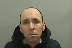 Sean Marshall, who was found hiding in a cupboard wearing tights over his head, has been sentenced to over four years in prison. Picture: Cleveland Police