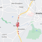 A crash on the A483 near Wrexham has closed the road and caused morning tailbacks. (Credit: Traffic Wales)