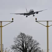 Planes struggle to land at London's Heathrow Airport as strong winds pick up amid Storm Isha. (Photo: Getty Images)