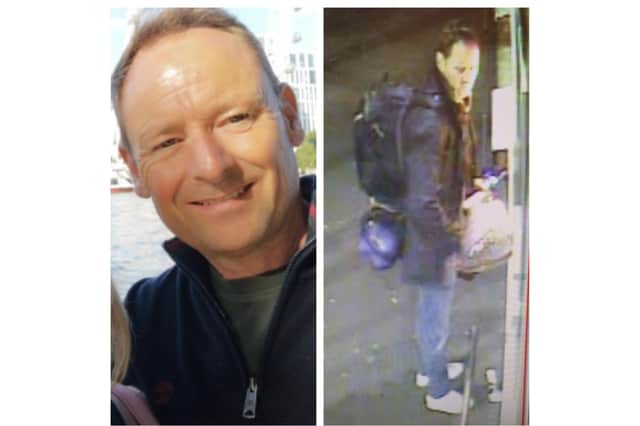 Paul Baker, who has gone missing from Melton Mowbray in Leicestershire, and the last sighting of him outside a Sainsbury's Picture supplied by Leicestershire Police