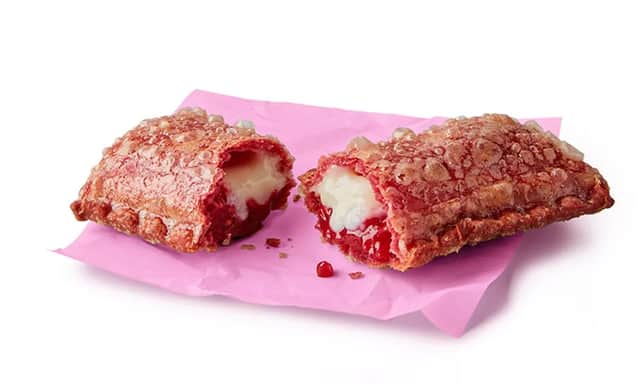 McDonald's UK has launched two new limited edition desserts for Valentine's Day 2024. Pictured is the Raspberry and White Chocolate Pie. Photo by McDonald's.