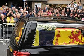 The Queen's funeral cortege as it proceeded down The Royal Mile towards Holyroodhouse on September 11, 2022 in Edinburgh, Scotland. Picture: Getty Images