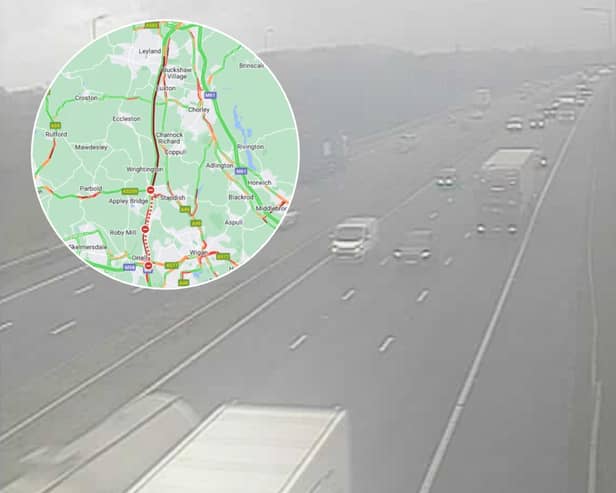 Drivers are being advised that the M6 at Standish in Greater Manchester is "likely to be closed for several hours"