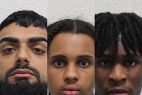 From left: Zain Mirza, Ayaanle Adan and Chibuike Ohanweh are among four who have been sentenced to jail over the murders of two rappers in East London