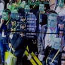 A live demonstration uses artificial intelligence and facial recognition in a dense crowd at CES 2019 (Photo: DAVID MCNEW/AFP via Getty Images)