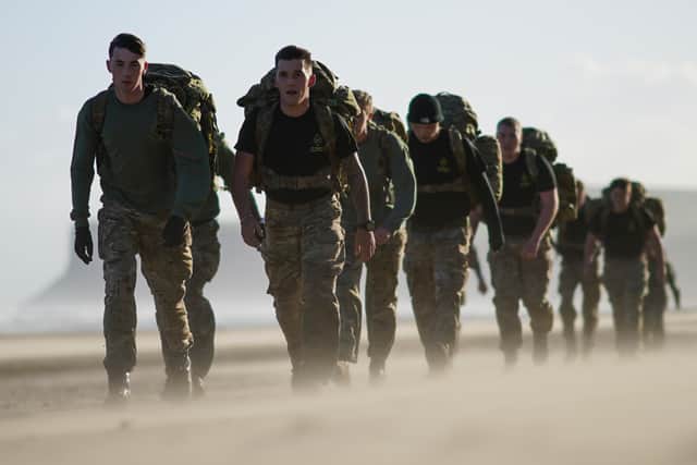 Soldiers from 4th Regiment Royal Artillery take part in a Regimental physical training session on Saltburn beach (Photo: Ian Forsyth/Getty Images)