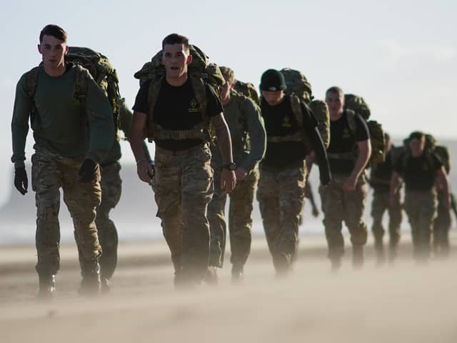 Soldiers from 4th Regiment Royal Artillery take part in a Regimental physical training session on Saltburn beach (Photo: Ian Forsyth/Getty Images)