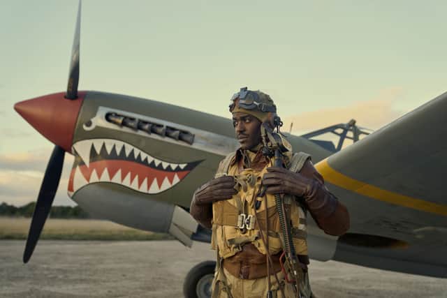 P-51 Mustangs were used for scenes involving the Tuskegee Airmen 
