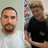 Felipe Diglio Figueiredo has been found guilty of the murder of Dylan Bragger, right, in Skelmersdale in Lancashire. He stabbed the teen 32 times during an argument over a stolen motorbike Pictures: Lancashire Police 