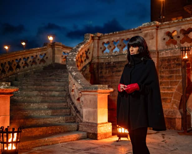 ‘The Traitors’ host Claudia Winkleman is also expected to present the celebrity version. Photo by BBC/Studio Lambert/Llara Plaza.