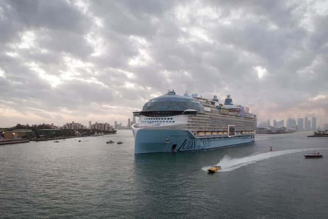 The world's largest cruise ship, the Icon of the Seas, has set sail from Miami in Florida on a seven-day island voyage. (Photo: AFP via Getty Images)