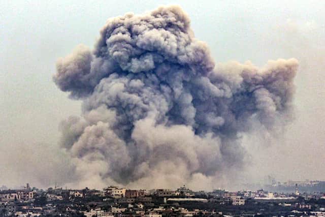 Smoke billows over the southern Gaza strip (Photo: -/AFP via Getty Images)