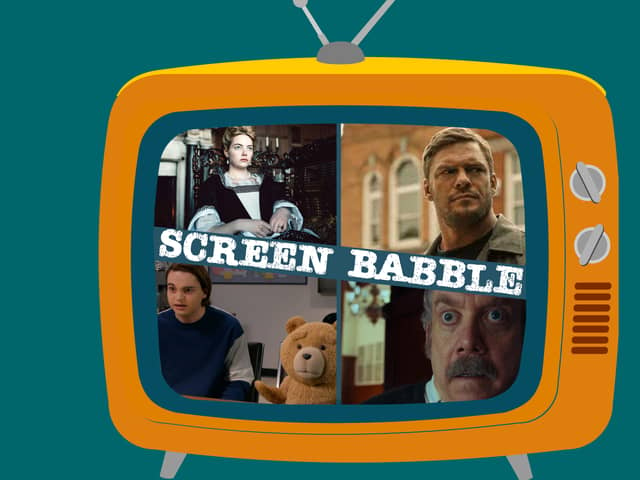 Screen Babble's 63rd episode features Ted, Reacher, The Holdovers, The Favourite and much more we've been watching this week (Credit: Peacock/Film4/Amazon Studios)