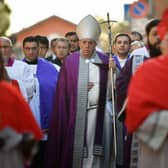 Pope Francis arrives to lead the Ash Wednesday mass which opens Lent in February 2020 at the Santa Sabina church in Rome (Photo: ALBERTO PIZZOLI/AFP via Getty Images)