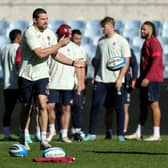 Charlie Ewels of England passes the ball during the England Captain's Run ahead of the Guinness Six Nations 2024 match against Italy (Photo: David Rogers/Getty Images)