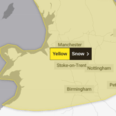 The Met Office snow warning in place in the UK this Thursday and Friday