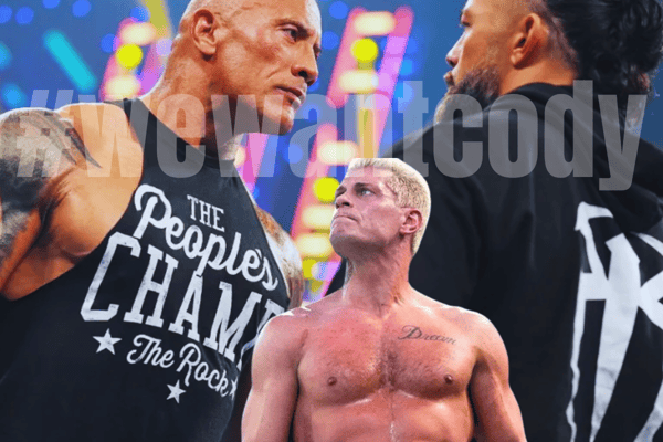 What should have been a dream match between Dwayne Johnson and current WWE champion Roman Reigns at Wrestlemania 40 has instead led to a backlash and "#wewantcody" trending on social media (Credit: WWE)