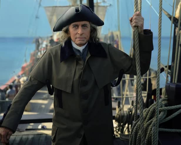 Michael Douglas will be portraying US founding father Benjamin Franklin in the AppleTV+ limited series "Franklin," out later this year (Credit: AppleTV+)