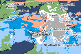 Snow is heading to the UK this week. Met Office weather maps have shown just where and when snow will fall. (Credit: Met Office)