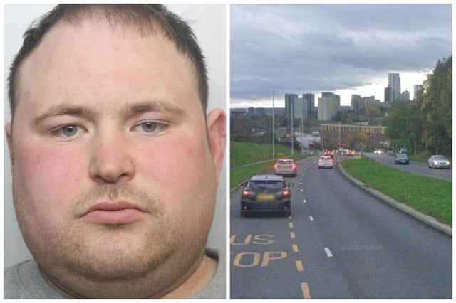 Daryl Moses was jailed for killing grandad Robert Stone on Scott Hall Road in his Hyundai. Pictures: WYP / Google Maps