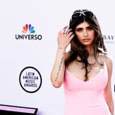 Mia Khalifa arrives at the 2022 Latin American Music Awards at Michelob ULTRA Arena on April 21, 2022 in Las Vegas, Nevada. (Photo by Greg Doherty/Getty Images)