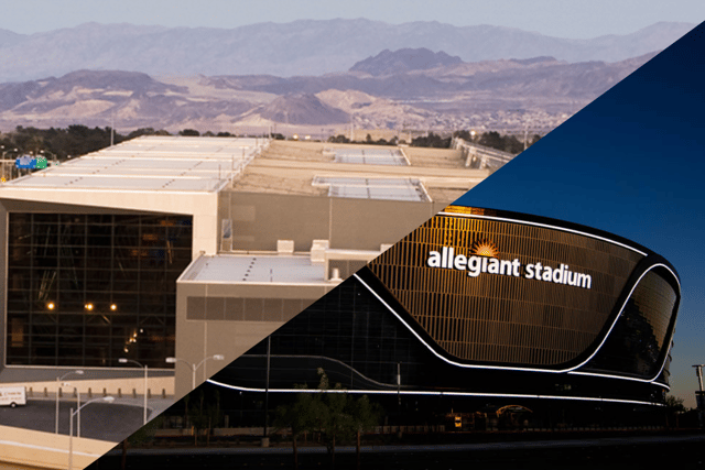 In the event that Taylor Swift stays a little later in Tokyo, she can be safe in the knowledge Harry Reid International Airport is only a 15 minute drive away in good traffic from the Allegiant Stadium - home to Super Bowl LVIII (Credit: Harry Reid Airport/LV Raiders)
