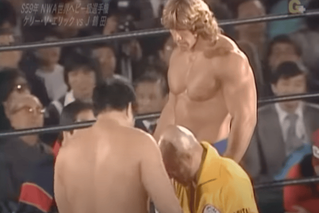 Kerry Von Erich travelled to All Japan Pro Wrestling to take on their "ace" - Jumbo Tsuruta (credit: AJPW)