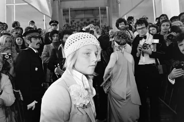 US actress Jodie Foster, star of the film "Taxi driver" directed by Martin Scorsese is pictured during the Cannes Film Festival in Cannes, southern France, on May 21, 1976. (Photo by - / AFP) 
