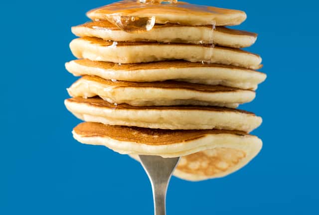 8 alternative sweet and savoury pancake toppings, taken from TikTok. Stock image by Adobe Photos.