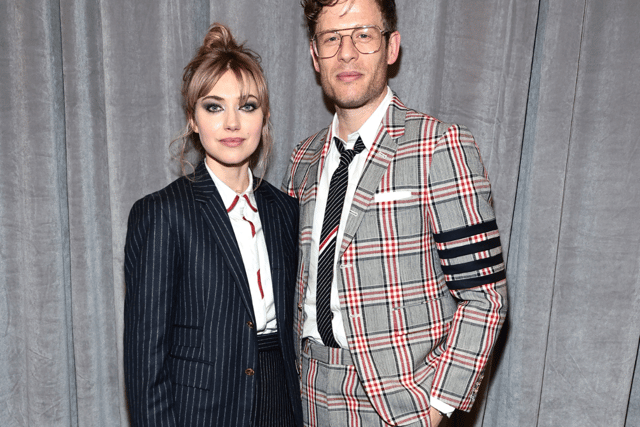 Imogen Poots and James Norton attend the Thom Browne Fall 2022 runway show on April 29, 2022 in New York City. (Photo by Jamie McCarthy/Getty Images)