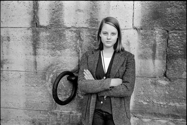 American actress and filmmaker, Jodie Foster (b. November 19, 1962) winner of three Golden Globes, two Academy Awards, three British Academy Film Awards, poses for photographs around the quayside of the river Seine, Paris (Photo by Derek Hudson / Getty Images)