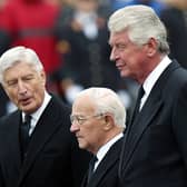  Former Dutch prime minister Dries van Agt and his wife Eugenie have died hand-in-hand in double euthanasia. Three former Dutch prime ministers (L-R) Dries van Agt, De Jong and Wim Kok, walk toward the Nieuwe Kerk church for the funeral ceremony of Prince Claus of the Netherlands October 15, 2002 in Delft, Netherlands