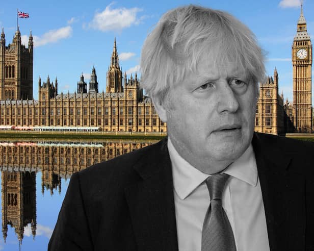 Boris Johnson would find it difficult to return to politics as an MP after partygate. Credit: Getty/Adobe/Mark Hall