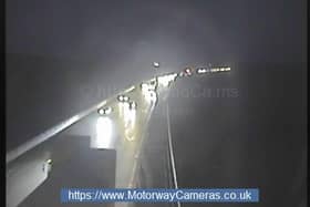 Traffic has been blocked on the M4 this morning between Swindon and Chippenham due to a collision. (Credit: motorwaycameras.co.uk)