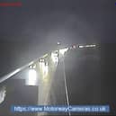 Traffic has been blocked on the M4 this morning between Swindon and Chippenham due to a collision. (Credit: motorwaycameras.co.uk)