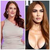 Chelsea Blackwell from Love is Blind alongside actor Megan Fox (Photo: Netflix, Dimitrios Kambouris/Getty Images for Sports Illustrated Swimsuit)
