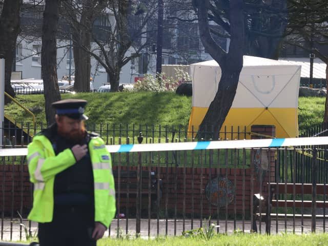 The scene in Rawnsley Park, Bristol, where a 16-year-old was stabbed to death